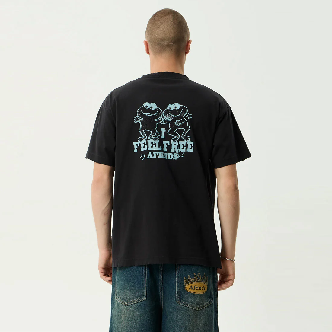 AFENDS Sonoran Boxy Tee - Stone Black - Image 4