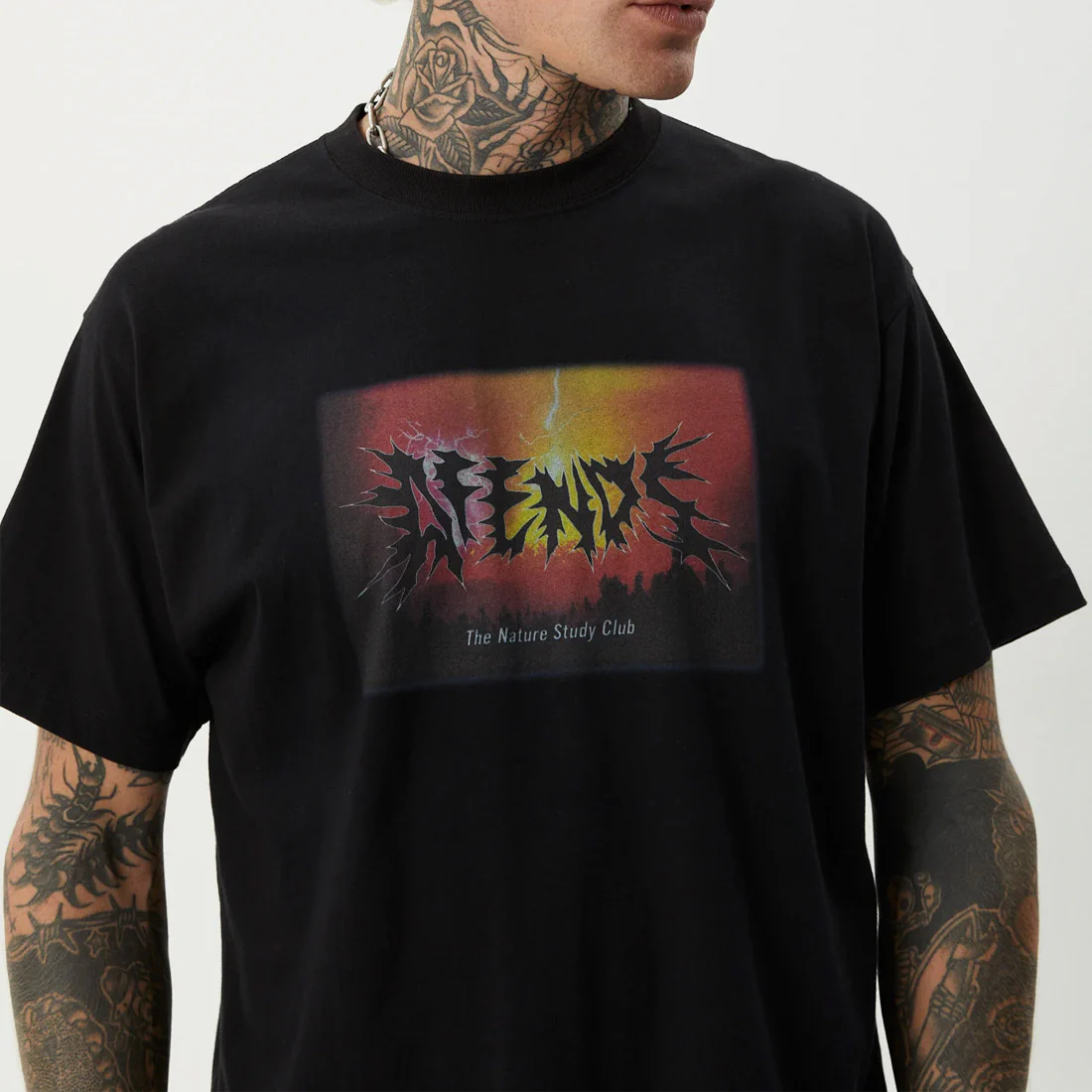 AFENDS Study Club Boxy Fit Tee - Black - Image 6
