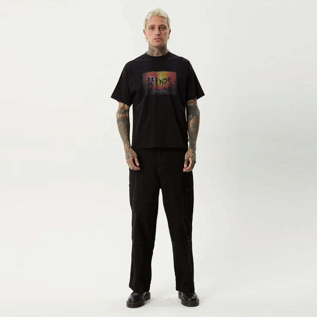 AFENDS Study Club Boxy Fit Tee - Black - Image 7