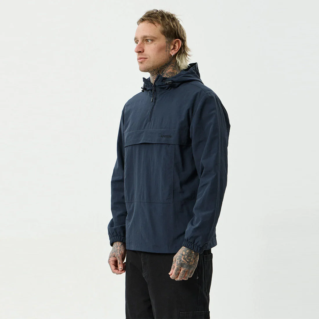 AFENDS System Water Resistant Spray Anorak Jacket - Deep Sea - Image 2