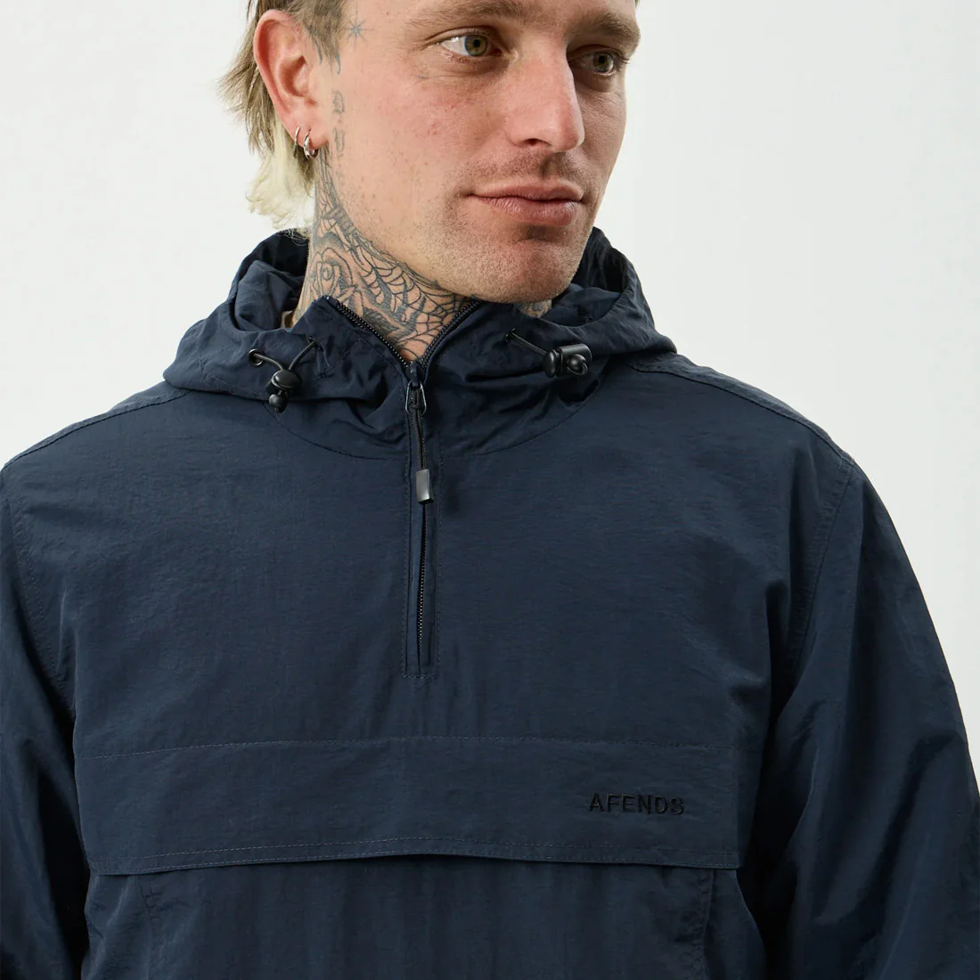AFENDS System Water Resistant Spray Anorak Jacket - Deep Sea - Image 6
