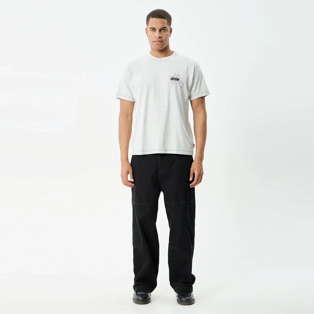AFENDS Tangled Boxy Tee - Grey Marle - Image 7
