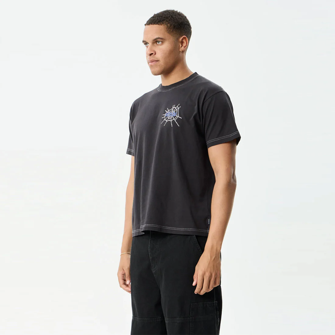 AFENDS Tangled Boxy Tee - Stone Black - Image 2