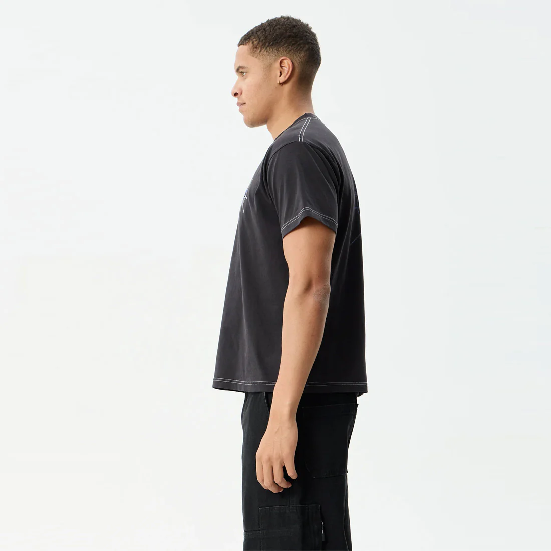 AFENDS Tangled Boxy Tee - Stone Black - Image 3