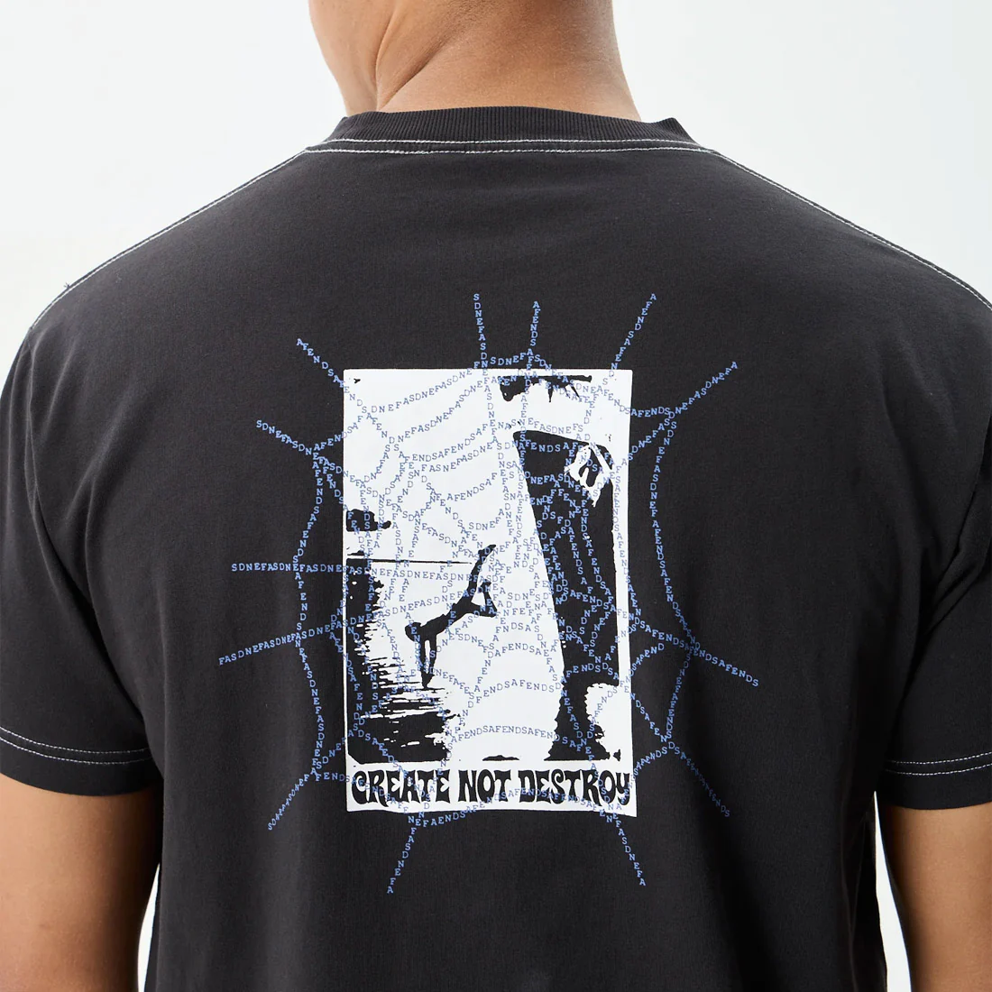 AFENDS Tangled Boxy Tee - Stone Black - Image 6