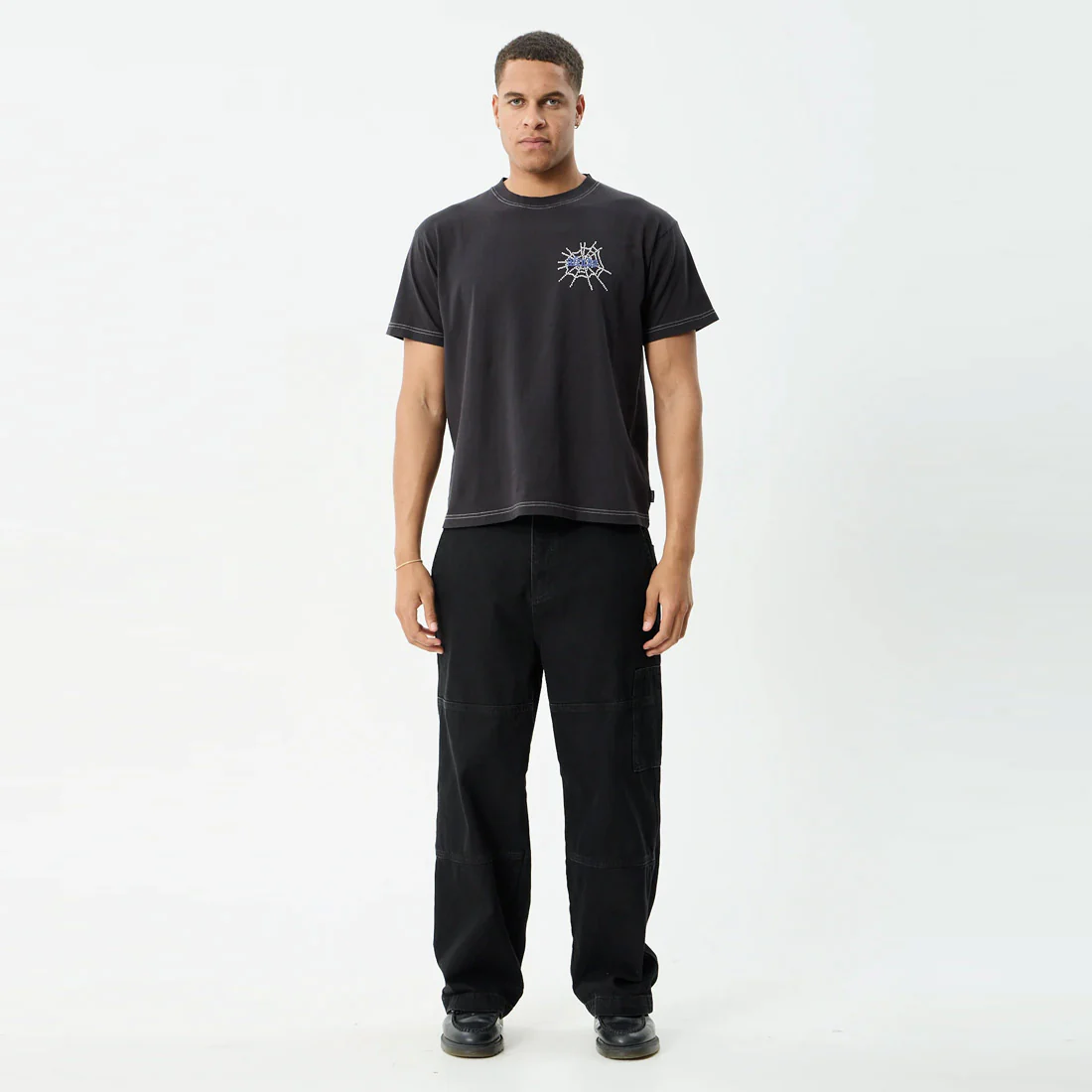 AFENDS Tangled Boxy Tee - Stone Black - Image 7