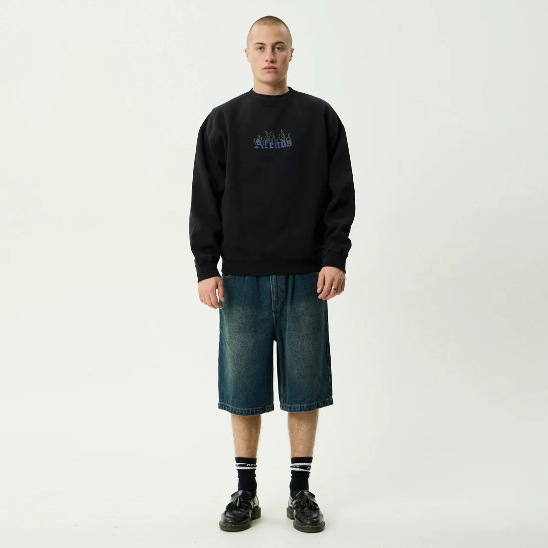 AFENDS Temporal Heavyweight Crew - Stone Black - Image 6