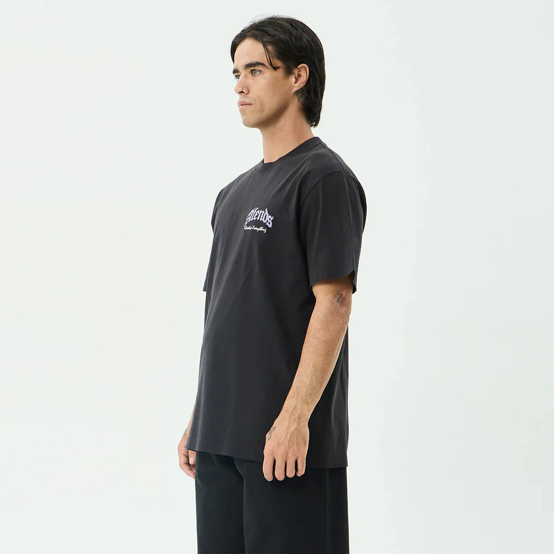 AFENDS Thirty Three Ten Retro Tee - Stone Black - Image 3