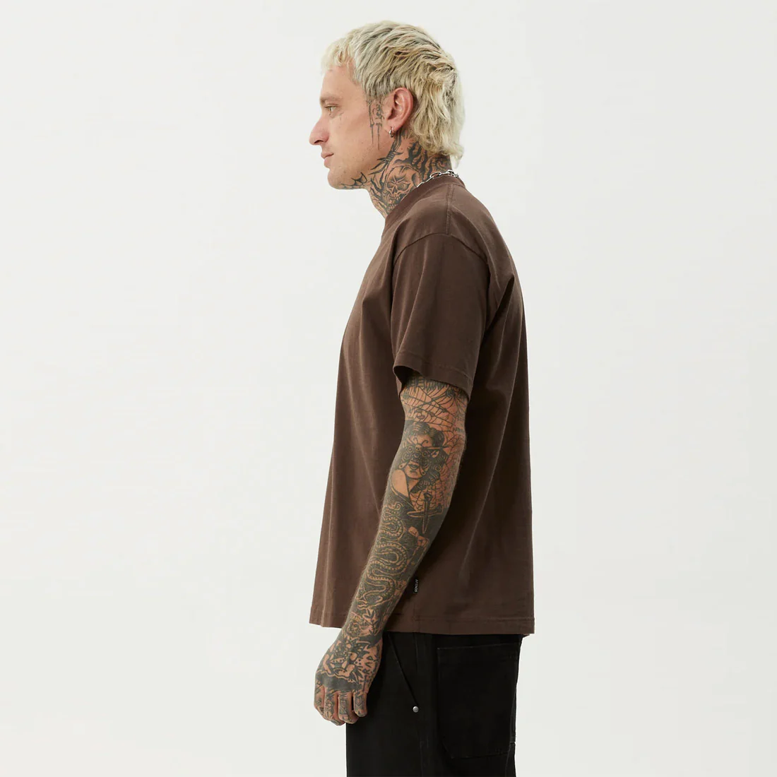 AFENDS Trayback Boxy Fit Tee - Coffee - Image 3