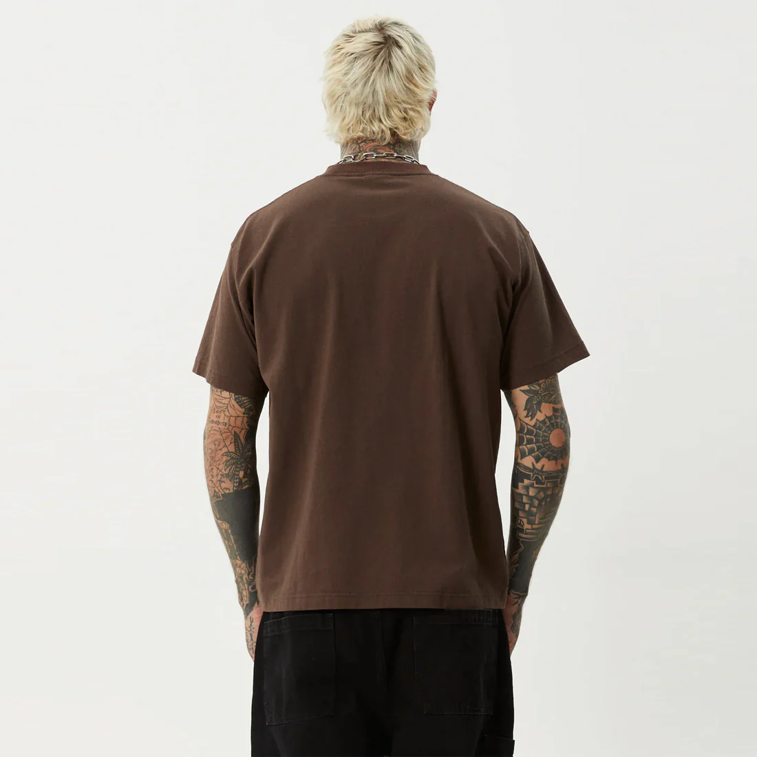 AFENDS Trayback Boxy Fit Tee - Coffee - Image 4