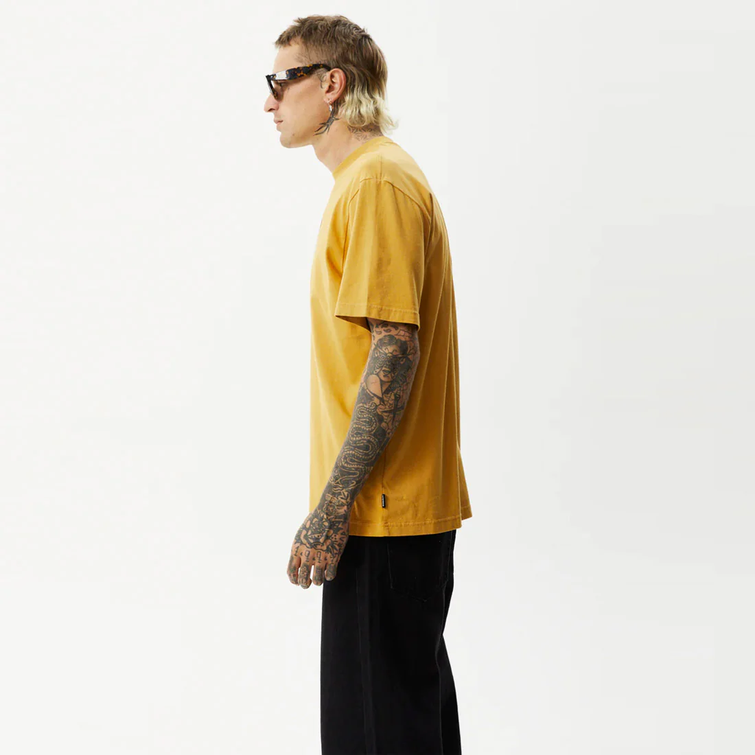 AFENDS Universal Recycled Retro Tee - Mustard - Image 4