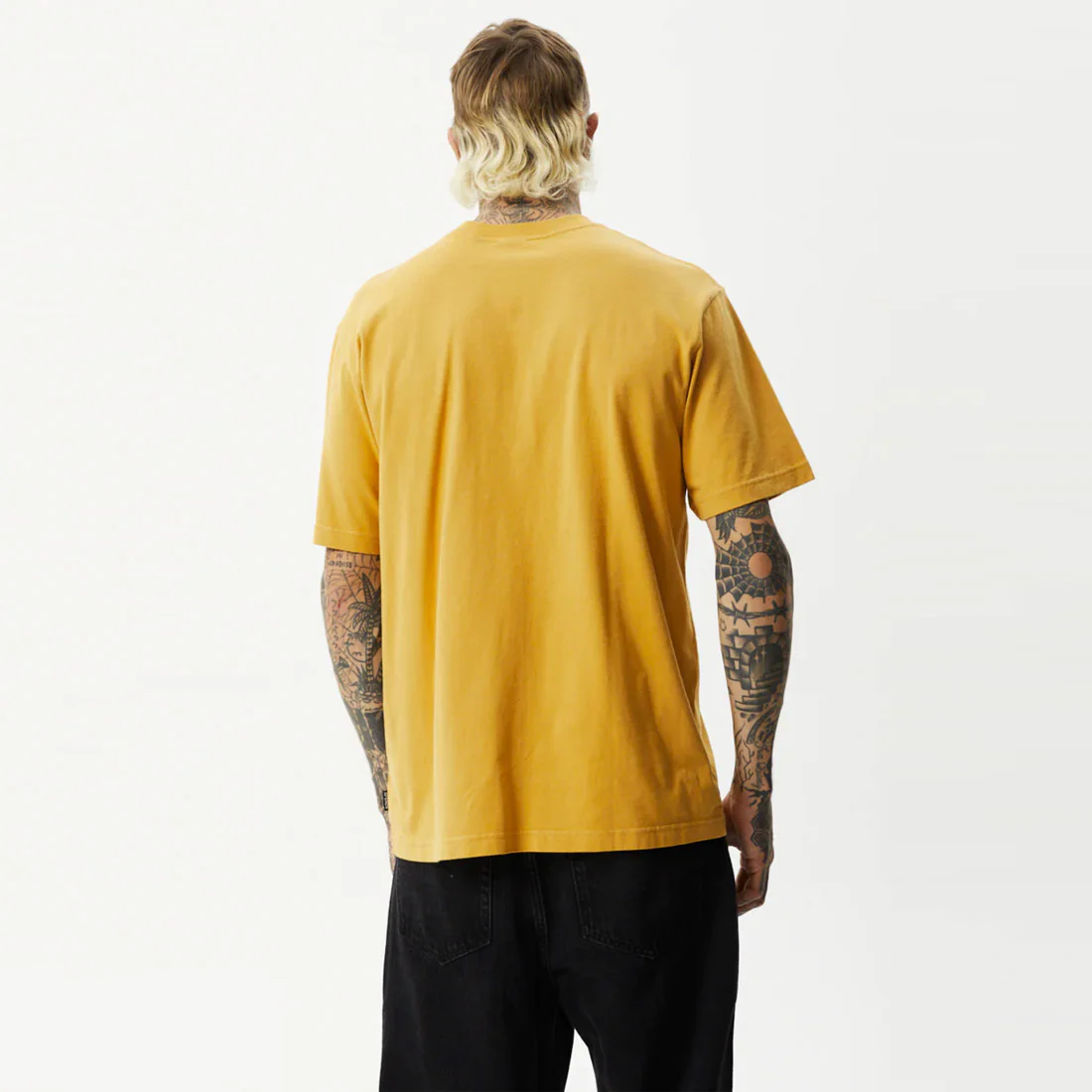 AFENDS Universal Recycled Retro Tee - Mustard - Image 5