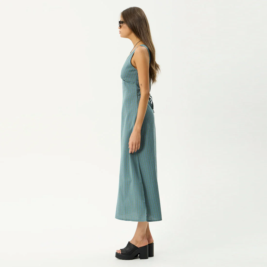 AFENDS Voyager Maxi Dress - Deep Olive Check - Image 3