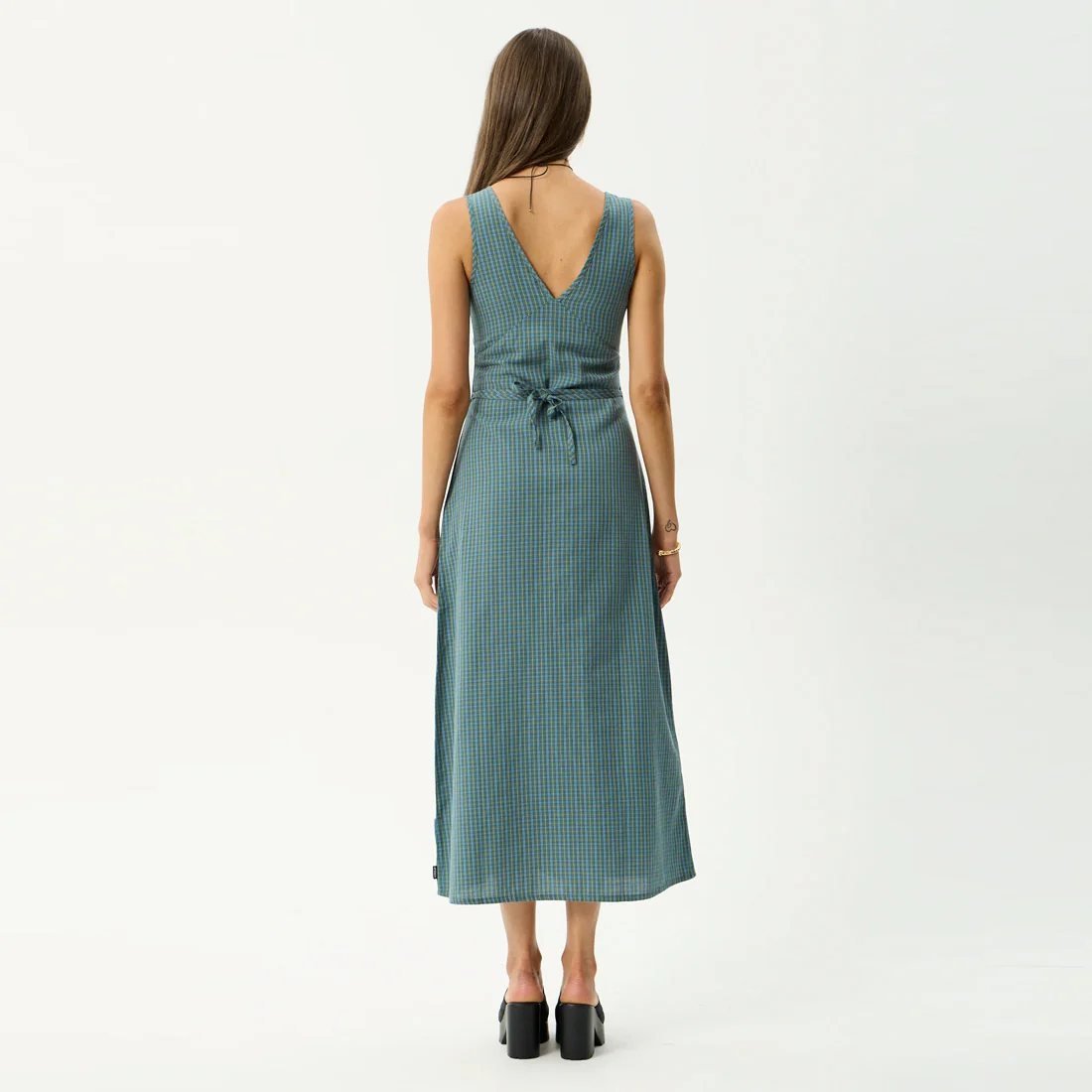 AFENDS Voyager Maxi Dress - Deep Olive Check - Image 4