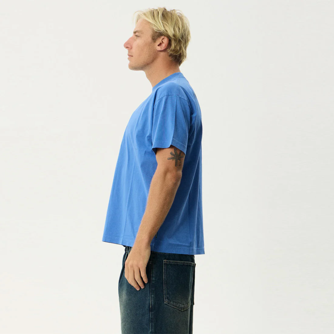 AFENDS Webhead Boxy Fit Tee - Washed Marina - Image 3