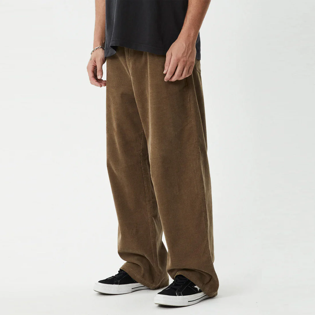 AFENDS Welcome Back Baggy Pleated Pant - Fossil - Image 3