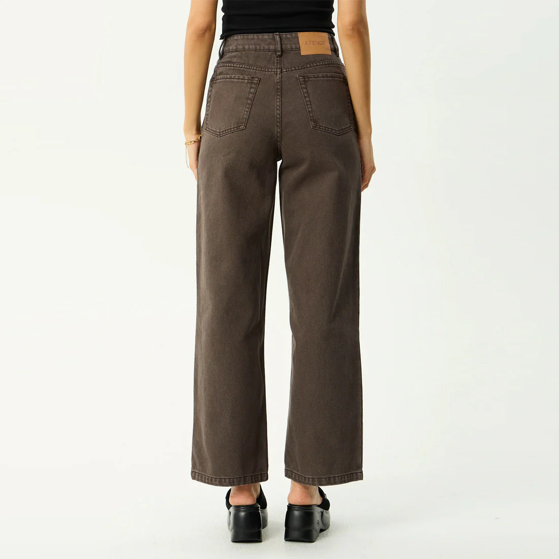 AFENDS Women's Bella Denim Wide Leg Baggy Jean - Washed Coffee - Image 3