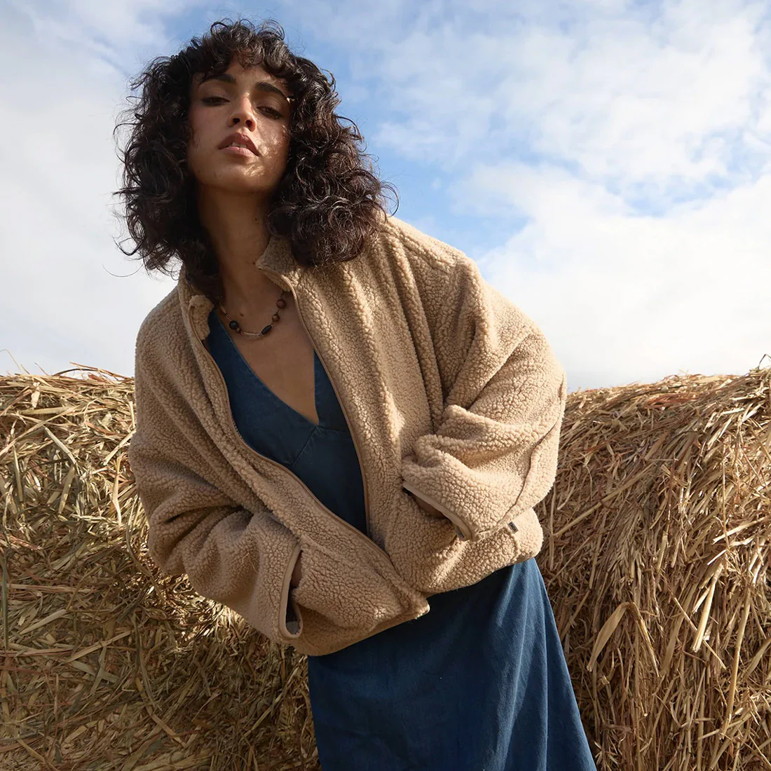 AFENDS Women's Berlin Reversible Polar Fleece Jacket - Almond Check - Image 10