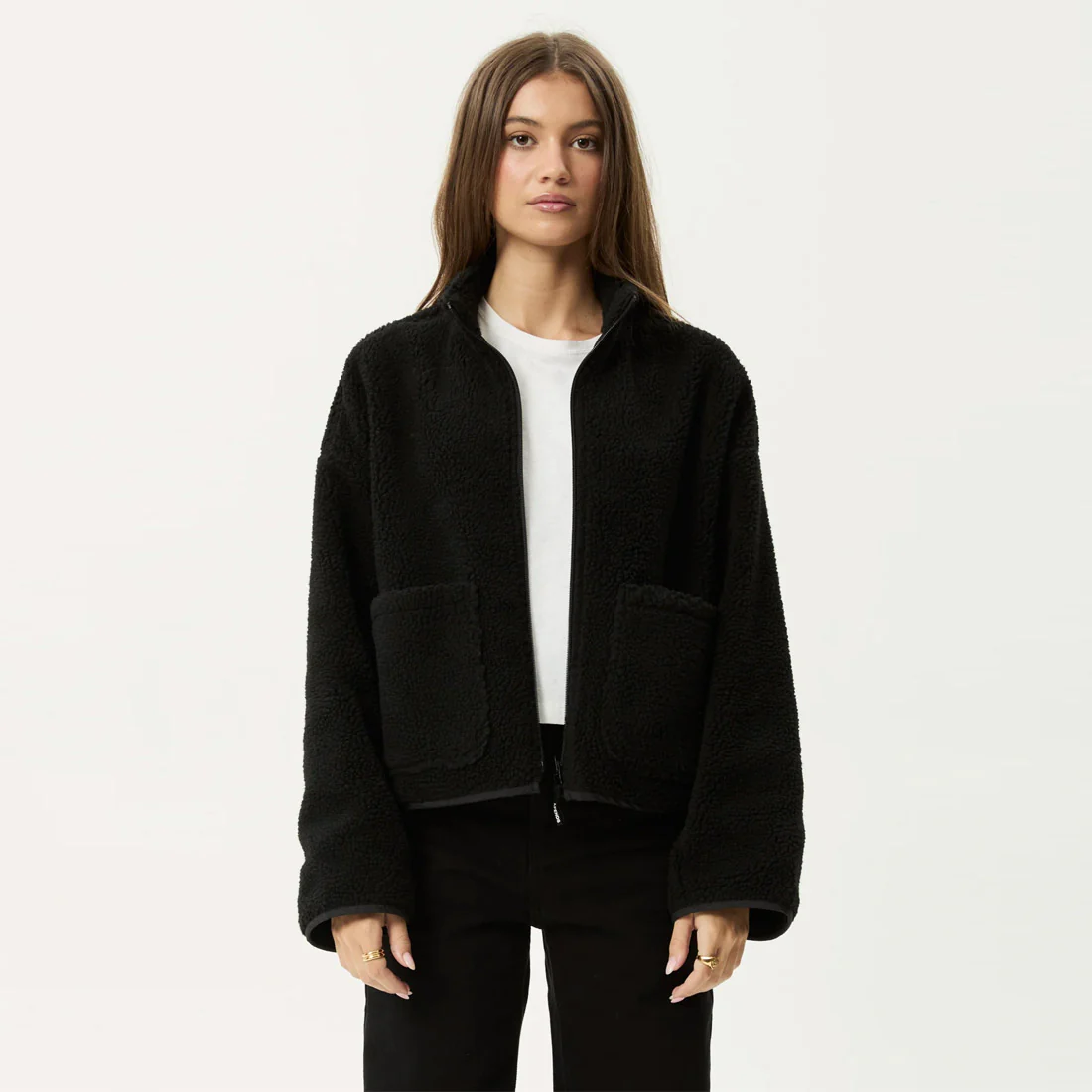 AFENDS Women's Berlin Reversible Polar Fleece Jacket - Black - Image 3