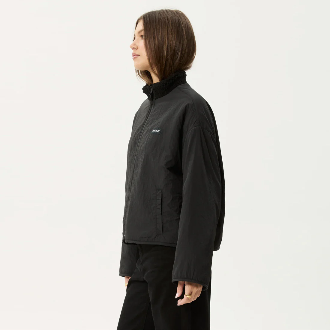 AFENDS Women's Berlin Reversible Polar Fleece Jacket - Black - Image 4