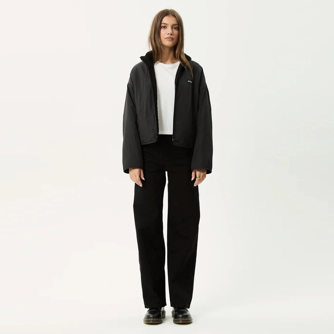 AFENDS Women's Berlin Reversible Polar Fleece Jacket - Black - Image 9