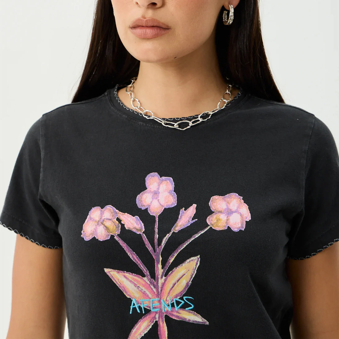 AFENDS Women's Briar Regular Tee - Stone Black - Image 3
