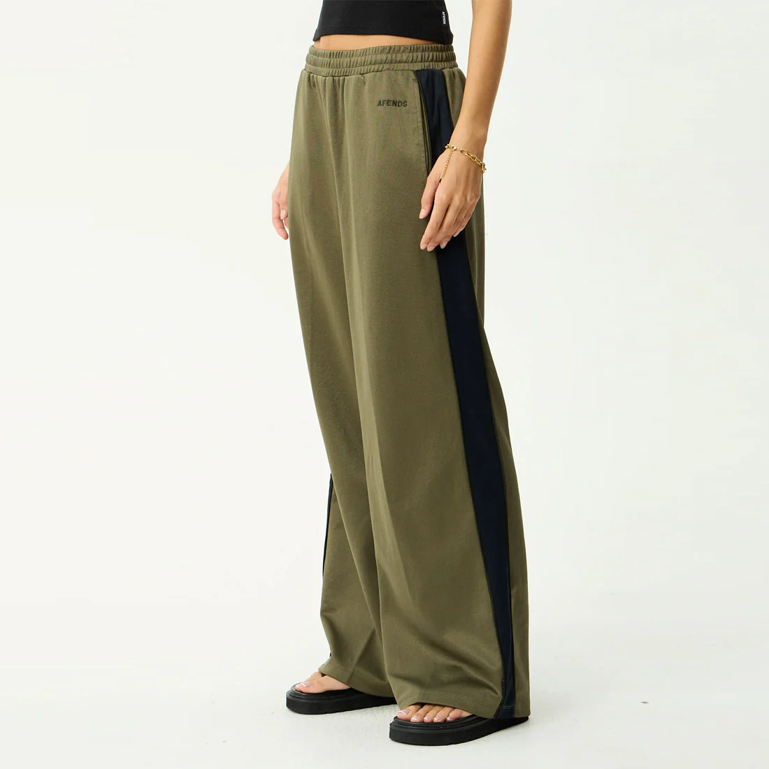AFENDS Women's Brooklyn Track Pant - Olive - Image 3