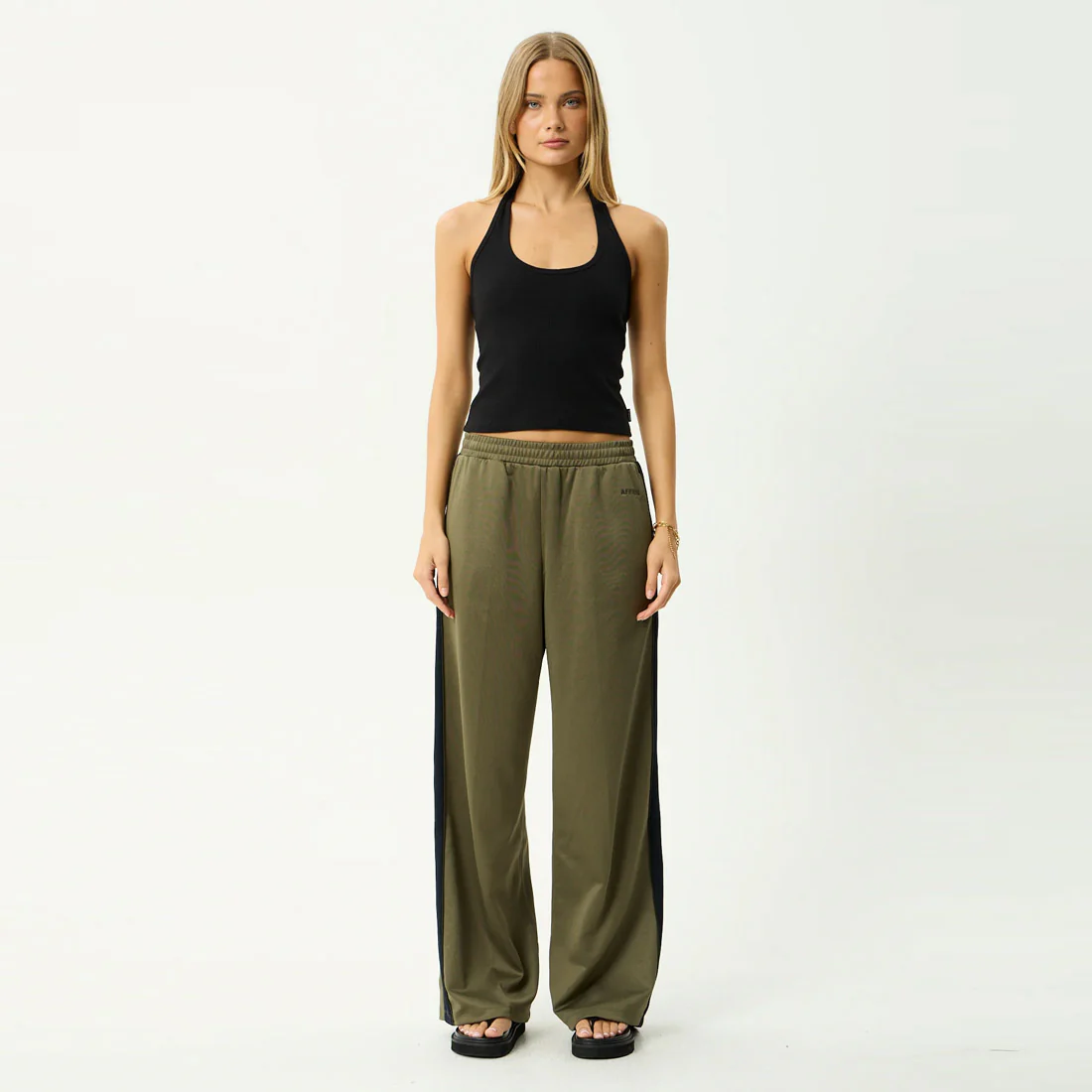 AFENDS Women's Brooklyn Track Pant - Olive - Image 6