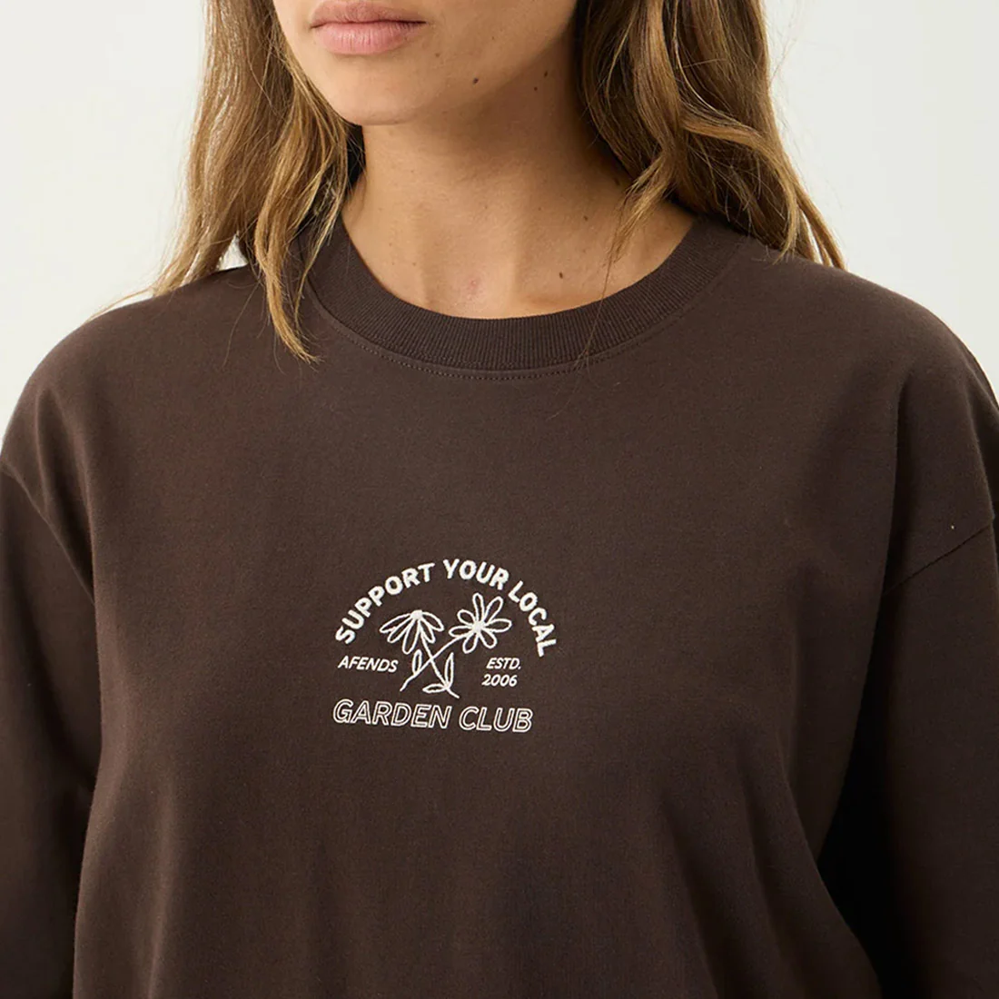 AFENDS Women's Community Garden Long Sleeve Tee - Coffee - Image 6