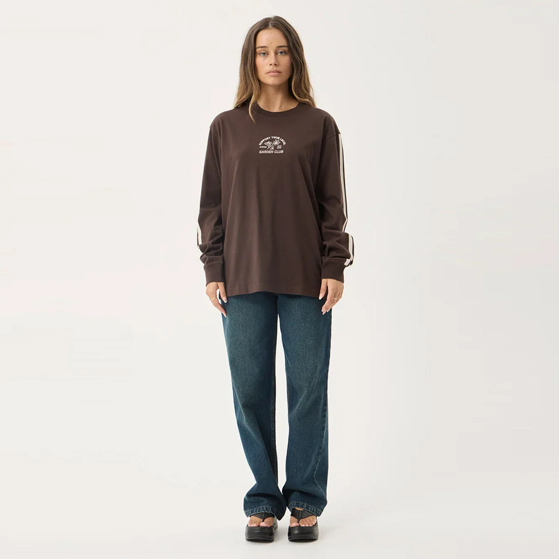 AFENDS Women's Community Garden Long Sleeve Tee - Coffee - Image 8