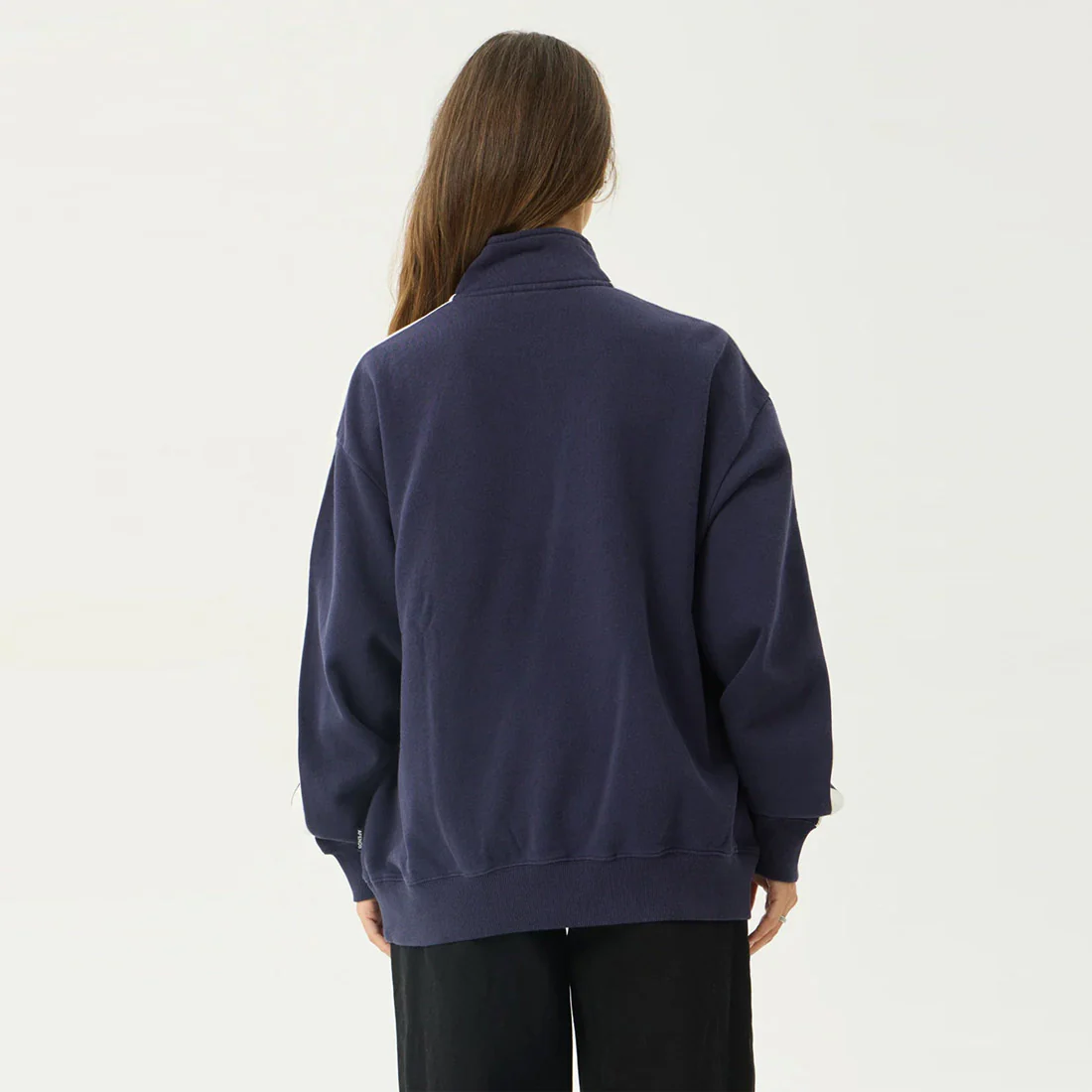 AFENDS Women's Community Garden Quarter Zip Jumper - Washed Deep Sea - Image 4