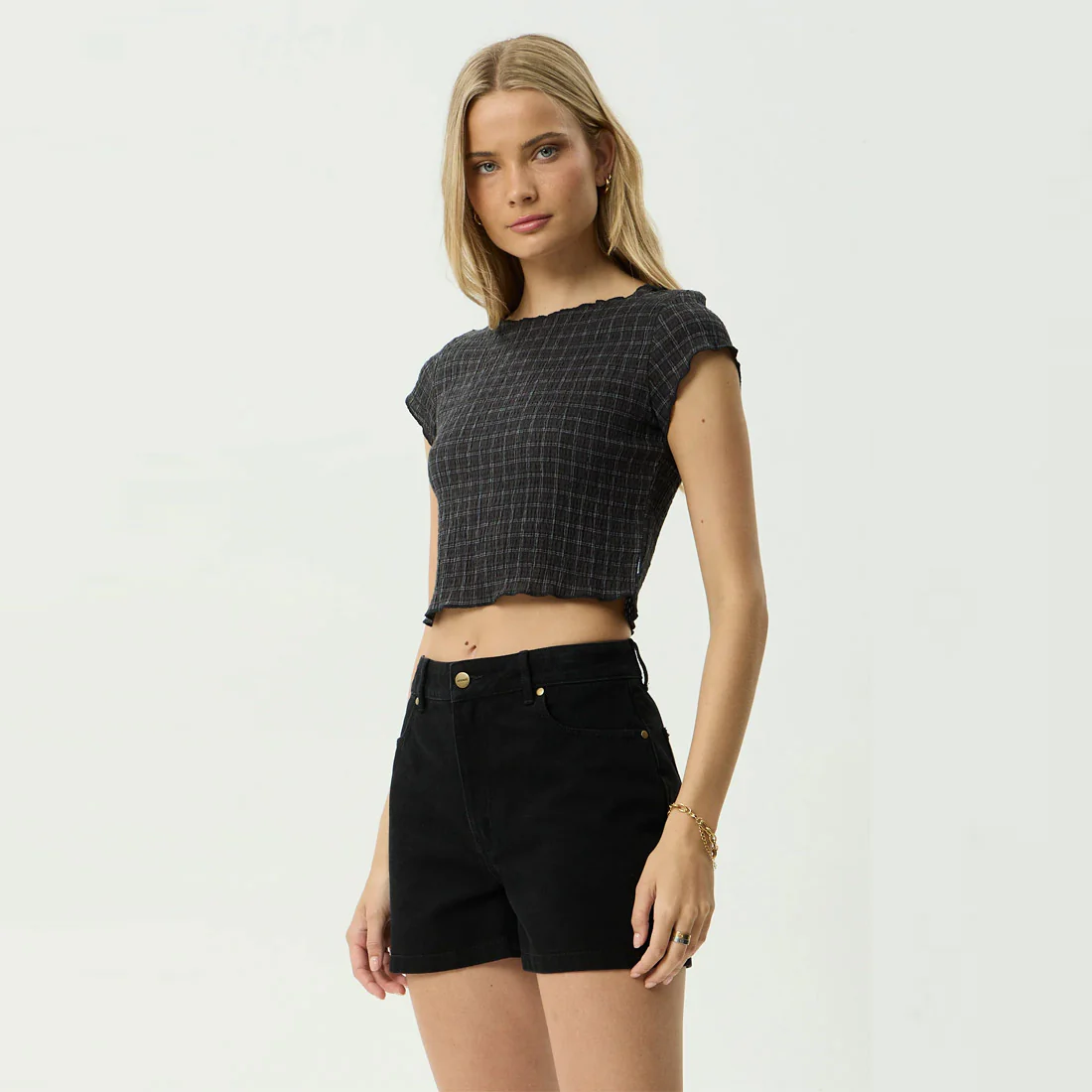 AFENDS Women's Darcy Seersucker Top - Black Check - Image 2