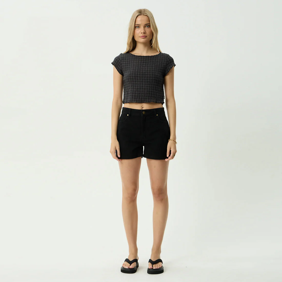 AFENDS Women's Darcy Seersucker Top - Black Check - Image 5