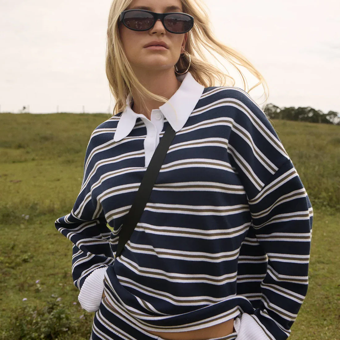 AFENDS Women's Delta Knit Shirt - Navy Stripe - Image 2