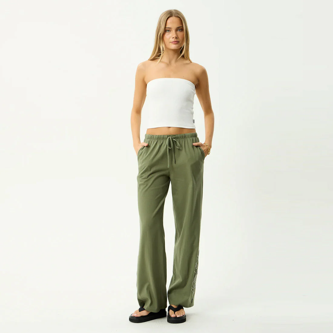 AFENDS Women's Dirts Jersey Pant - Deep Olive - Image 2