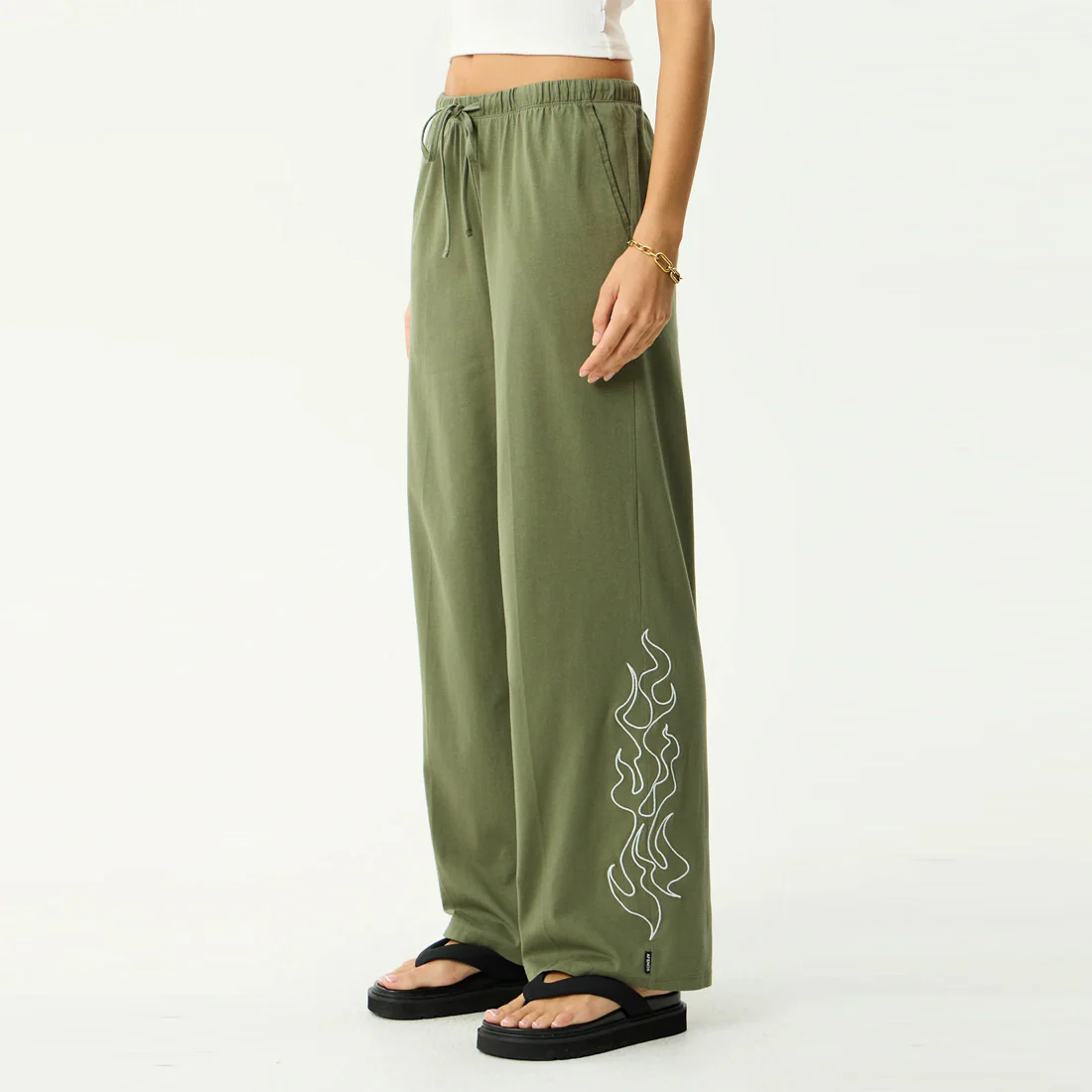 AFENDS Women's Dirts Jersey Pant - Deep Olive - Image 3