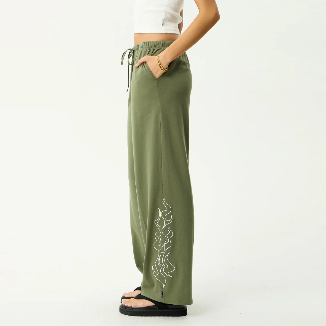 AFENDS Women's Dirts Jersey Pant - Deep Olive - Image 4
