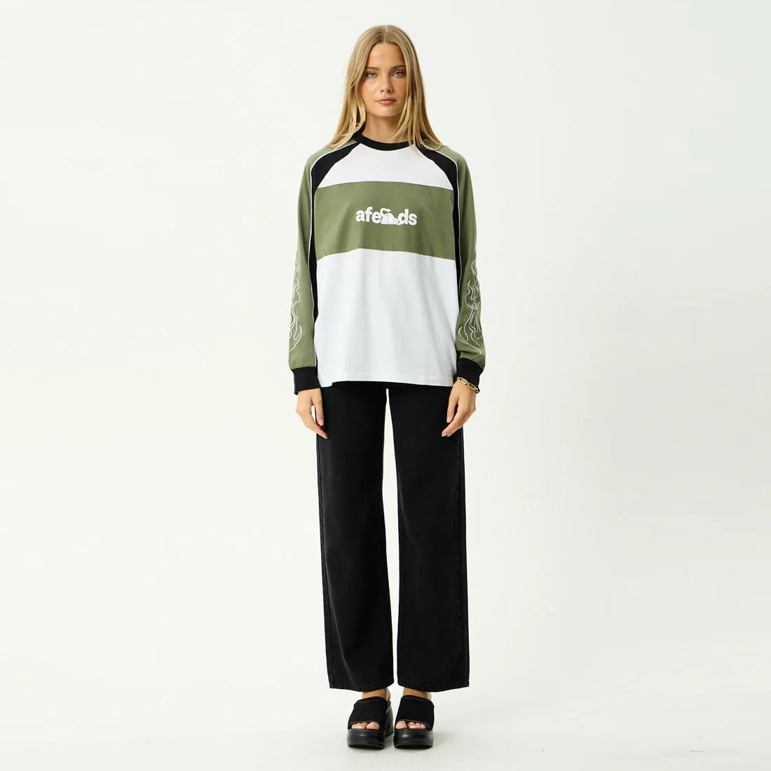 AFENDS Women's Dirts Long Sleeve Tee - Deep Olive - Image 6