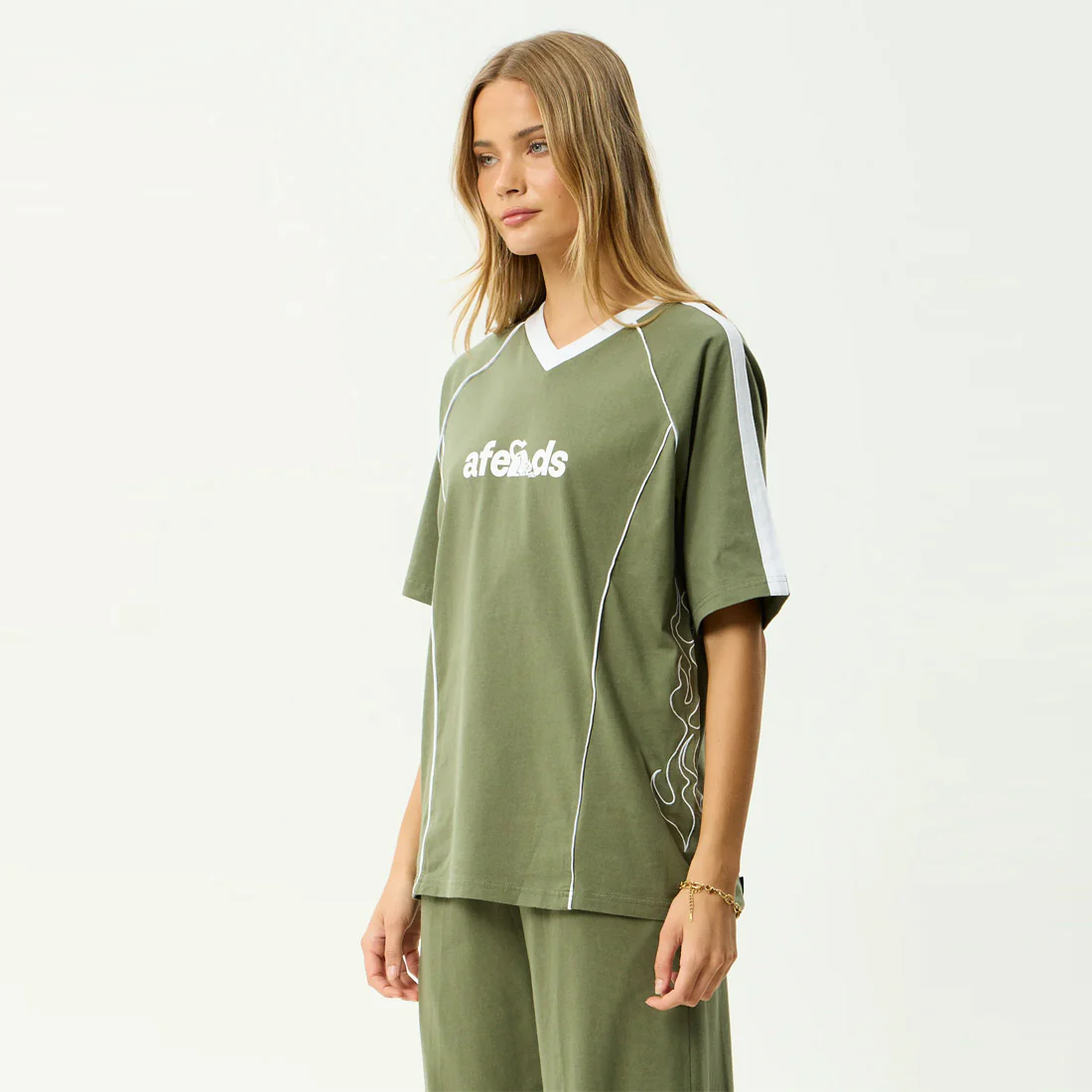 AFENDS Women's Dirts Oversized Tee - Deep Olive - Image 2