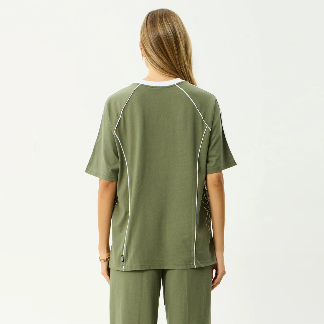 AFENDS Women's Dirts Oversized Tee - Deep Olive - Image 4