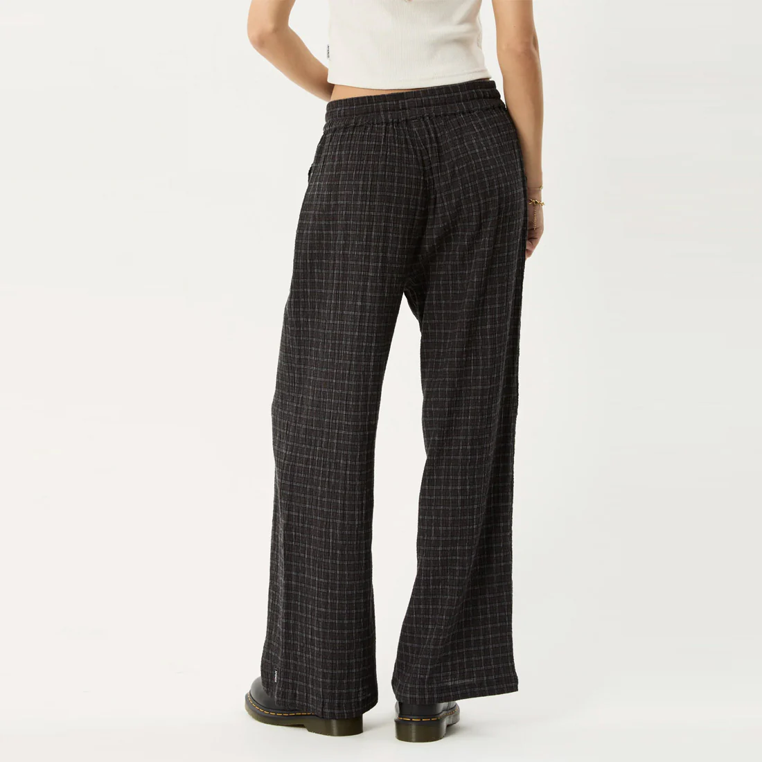 AFENDS Women's Dusk Seersucker Check Pant - Black - Image 6