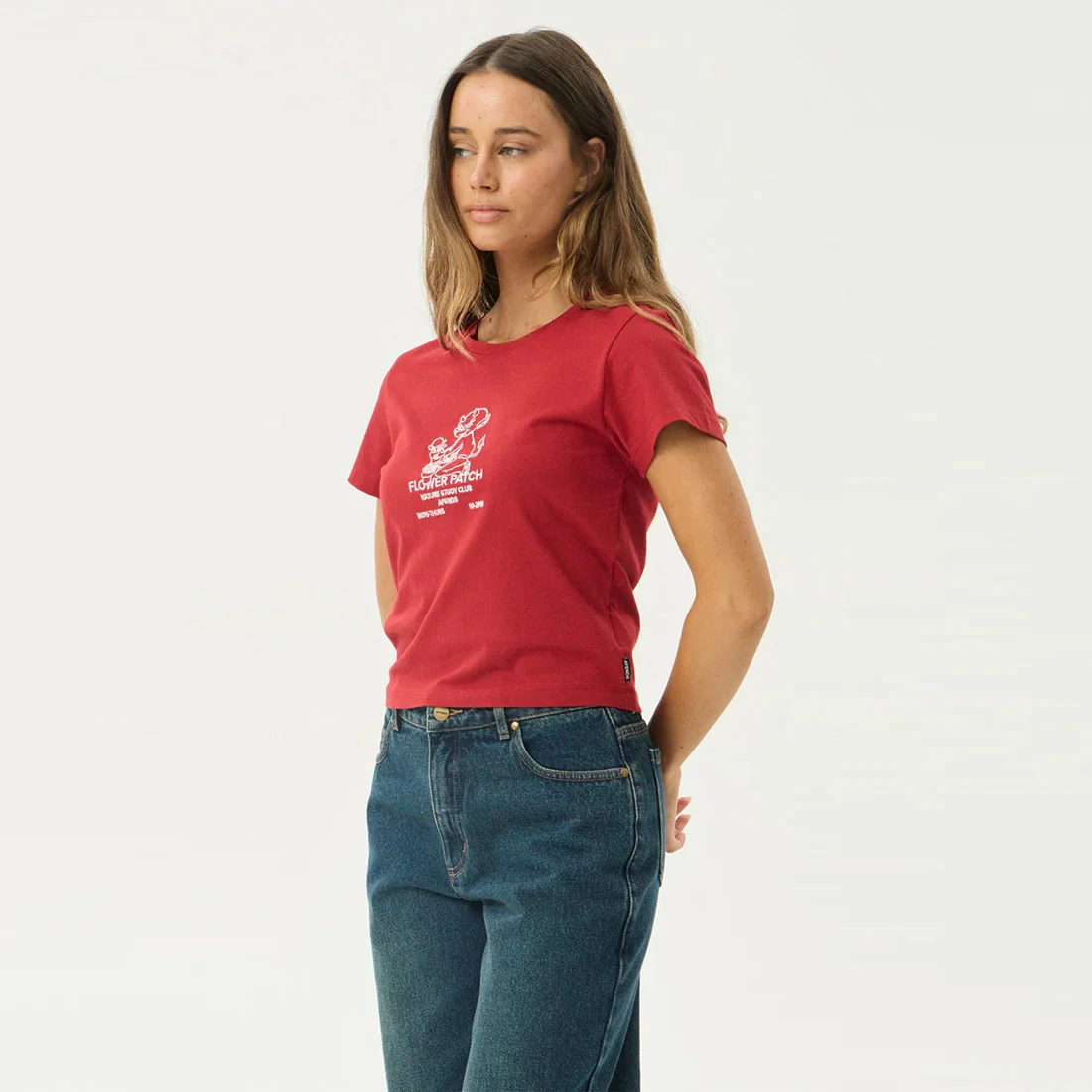 AFENDS Women's Flower Patch Baby Tee - Ketchup - Image 3