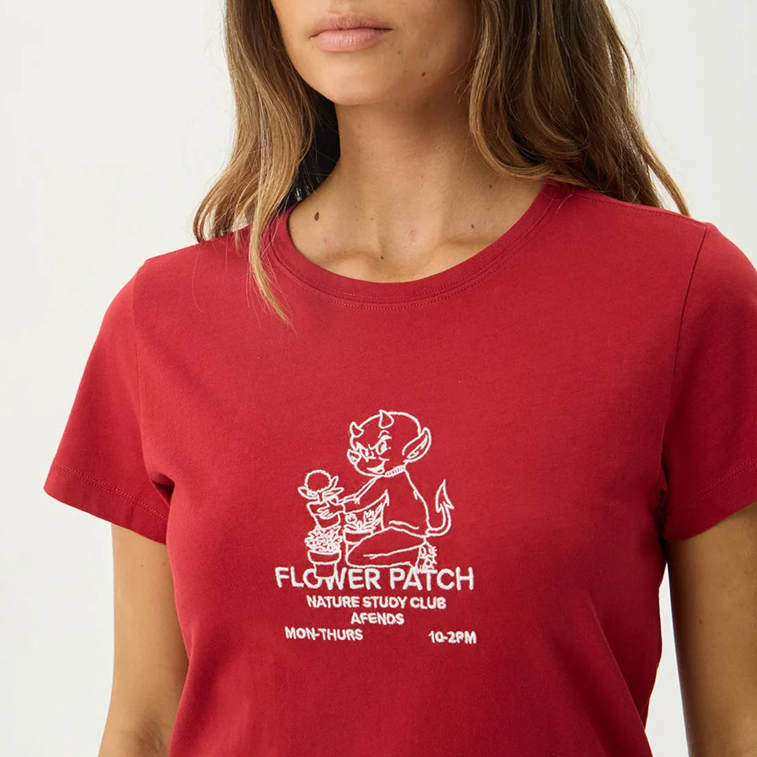 AFENDS Women's Flower Patch Baby Tee - Ketchup - Image 7
