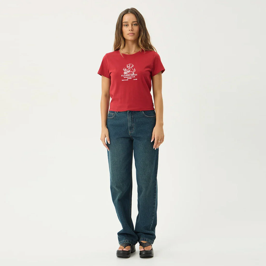 AFENDS Women's Flower Patch Baby Tee - Ketchup - Image 8