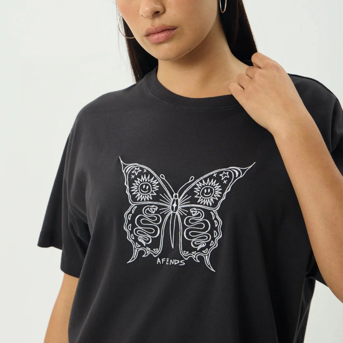 AFENDS Women's Fly Away Oversized Tee - Stone Black - Image 2