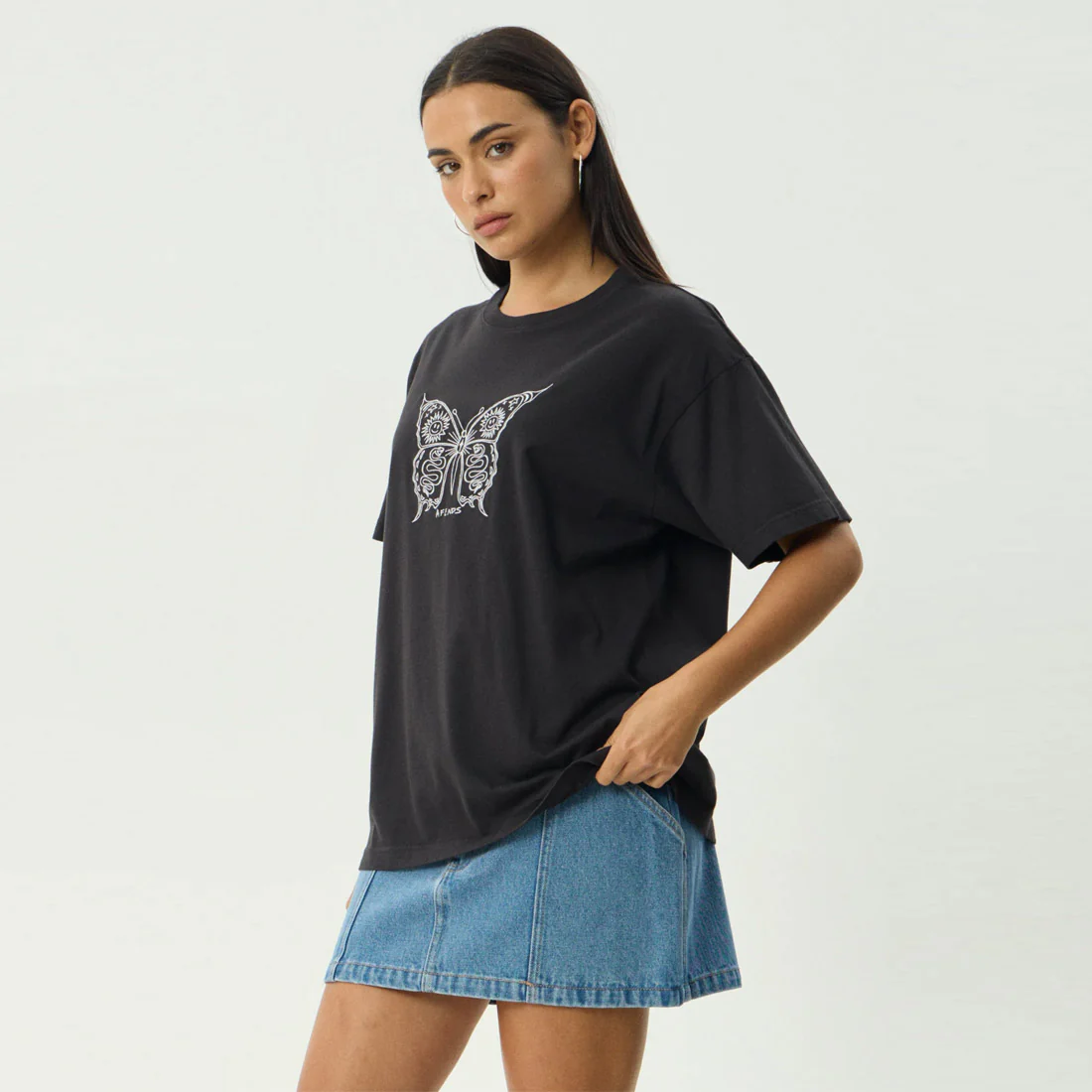 AFENDS Women's Fly Away Oversized Tee - Stone Black - Image 3