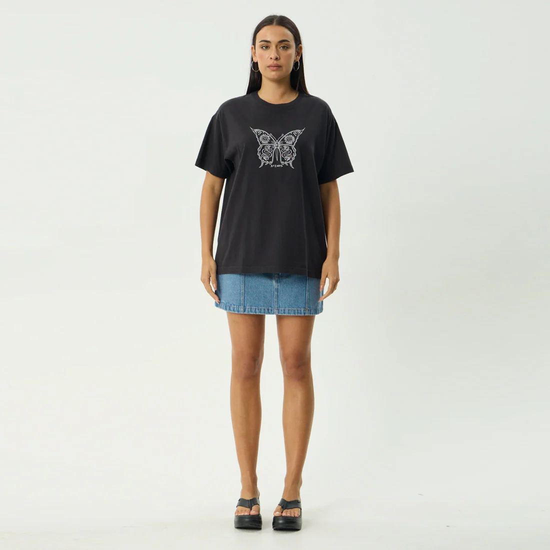 AFENDS Women's Fly Away Oversized Tee - Stone Black - Image 6