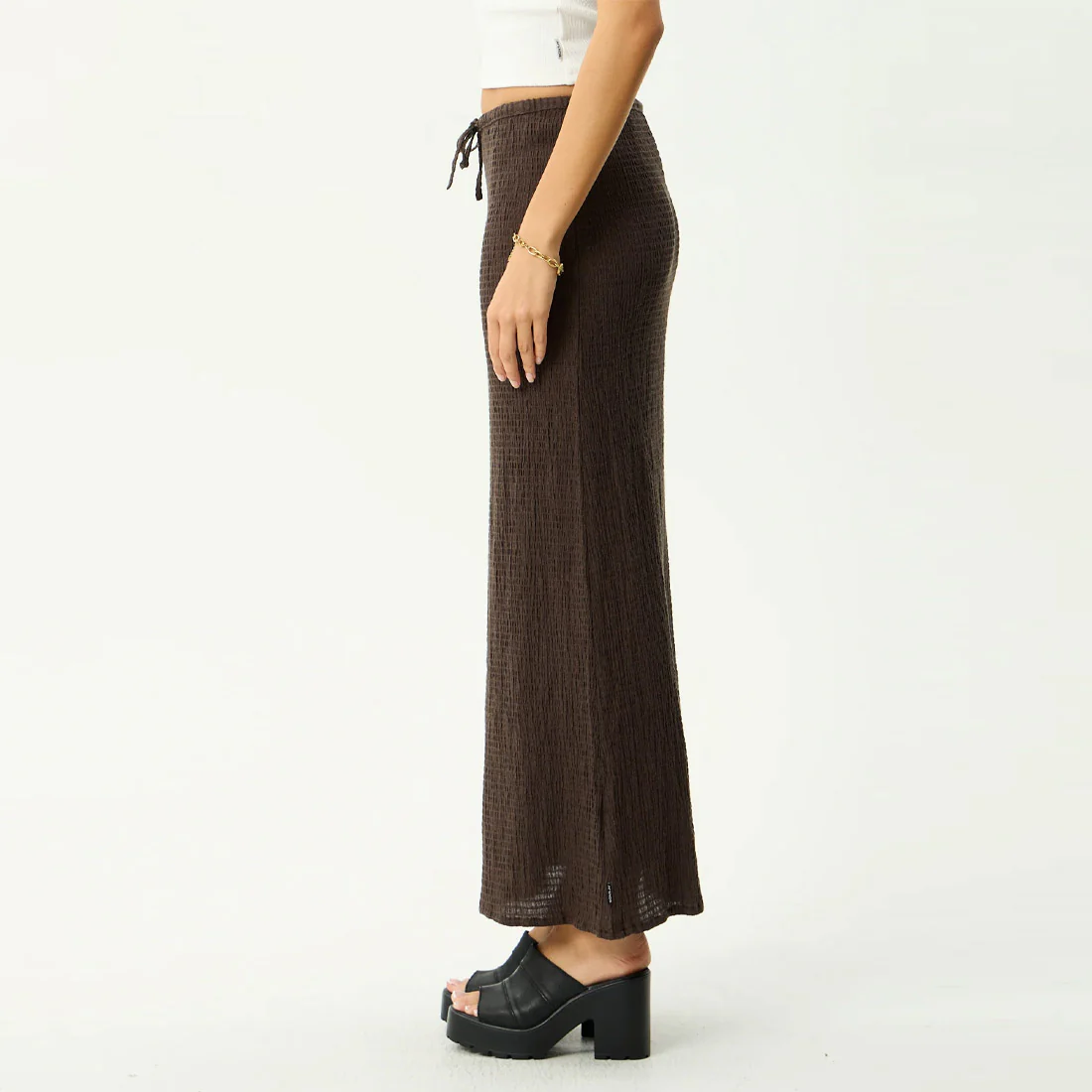 AFENDS Women's Focus Seersucker Maxi Skirt - Coffee - Image 4