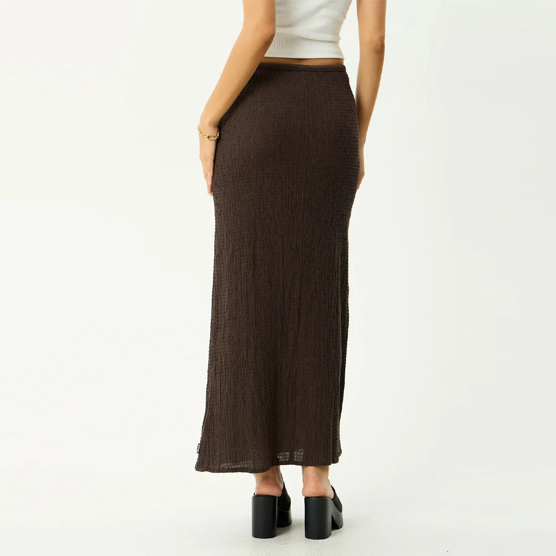 AFENDS Women's Focus Seersucker Maxi Skirt - Coffee - Image 5