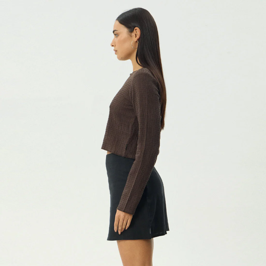 AFENDS Women's Focus Seersucker Long Sleeve Top - Coffee - Image 4